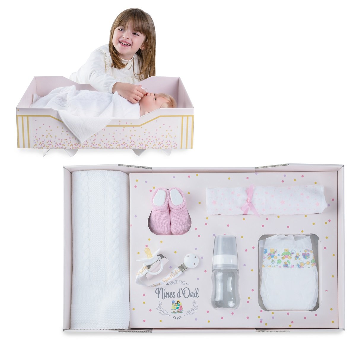 Фото - Лялька Nines dOnil Baby box łóżeczko z wyposażeniem, Nines d'Onil 