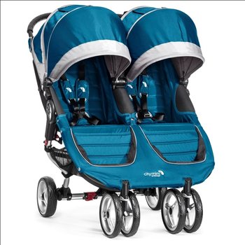Baby Jogger, City Mini Double, Wózek bliźniaczy, Teal/Gray - Baby Jogger