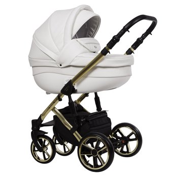 Baby Merc, Faster III, Limited Edition, Wózek wielofunkcyjny, White and gold + Fotelik + Torba + Akcesoria, 3w1 - Baby Merc