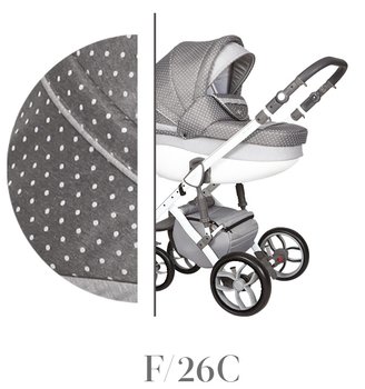 Baby Merc, wózek wielofunkcyjny Faster style 3w1 Szary/Groszek F/26C - Baby Merc