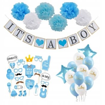 Baby Shower Zestaw Dekoracyjny Urodziny Dziecka Fotobudka Boy Chłopiec - Greenzone