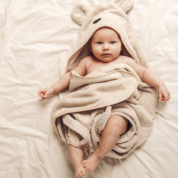 Baby Steps Ręcznik dla niemowlaka Miś Sepia Rose Rozmiar M 90x120 cm - Baby Steps