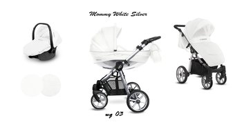 BabyActive, Mommy Glossy, Wózek wielofunkcyjny, White/Silver, 3w1 - BabyActive