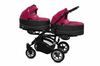 BabyActive, Twinni Premium, Wózek bliźniaczy, Amarant, 3w1 - BabyActive