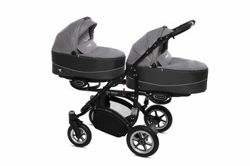 BabyActive, Twinni Premium, Wózek bliźniaczy, Silver, 3w1 - BabyActive