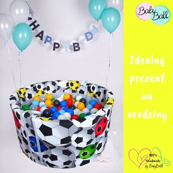 BabyBall, suchy basen okrągły 90x40 cm z kulkami 500 szt - Piłki 3D - BabyBall