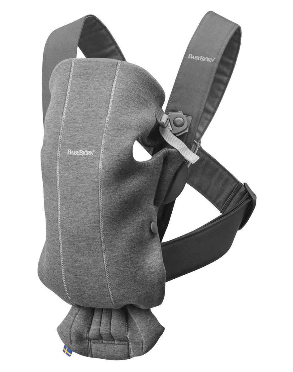 BabyBjorn, Mini, Nosidełko, Jersey, Ciemny Szary, 3D