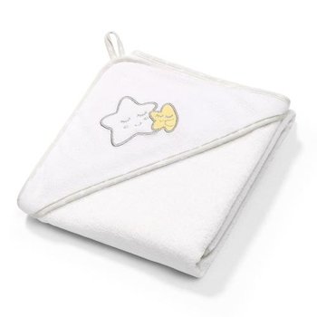 BabyOno, Okrycie kąpielowe frotte, ręcznik z kapturkiem, 85x85cm, biały, wzór gwiazdka - BabyOno