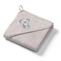 BABYONO Okrycie kąpielowe z kapturem gruby ręcznik bambusowy 100x100cm szare