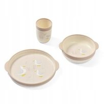 BABYONO ZESTAW NACZYŃ Z KUBKIEM TALERZ TALERZYK MISKA MISECZKA FARMER 1565