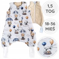BabyU, Śpiworek całoroczny nogawki skarpetki bawełna 1,5 TOG 18-36 mieś AVIA