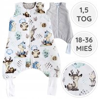 BabyU, Śpiworek całoroczny nogawki skarpetki bawełna 1,5 TOG 18-36 mieś BLISS