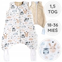 BabyU, Śpiworek całoroczny nogawki skarpetki bawełna 1,5 TOG 18-36 mieś LEA