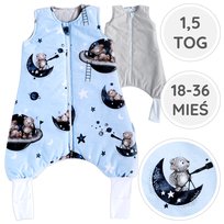 BabyU, Śpiworek całoroczny nogawki skarpetki bawełna 1,5 TOG 18-36 mieś LUNA