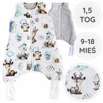 BabyU, Śpiworek całoroczny nogawki skarpetki bawełna 1,5 TOG 9-18 mieś BLISS