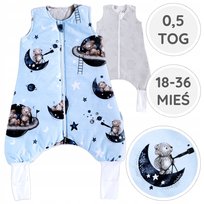 BabyU, Śpiworek letni nogawki skarpetki muślin bawełna 0,5 TOG 18-36 mieś LUNA