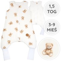 BabyU, Śpiworek Muślinowy Nogawki Skarpetki Miękki Całoroczny 1,5 TOG 3-9 mieś BALOO