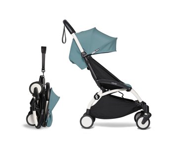Babyzen, YOYO², Zestaw kolorystyczny, spacerowy, 6m+, Biała rama/tapicerka Aqua - Babyzen