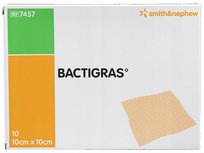 BACTIGRAS 10x10cm opatrunek z chlorhexydyną 10 szt Smith&Nephew