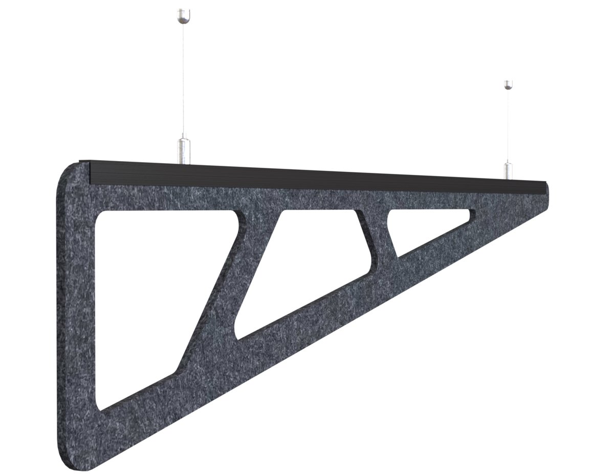 Baffle akustyczne z nacięciami Slant 260x1200 z filcu PET, sufit ...