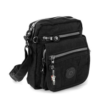 Bag Street nylonowa torba damska torba na ramię czarna 15x8x18 OTJ215S - Bag Street