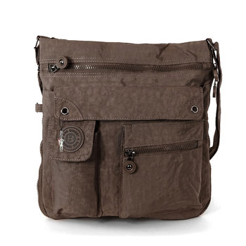 Bag Street nylonowa torba damska torebka na ramię brązowy 31x10x33 OTJ206C - Bag Street
