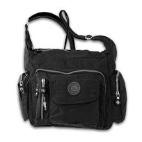 Bag Street nylonowa torba damska torebka na ramię czarna 30x15x22 OTJ204S Bag Street