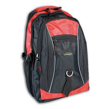 Bag Street plecak nylonowy męski damski sportowy czarny czerwony 31x20x45 OTJ6540R - Bag Street