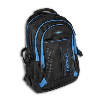 Bag Street Plecak syntetyczny damski męski sportowy czarny niebieski OTJ605B - Bag Street