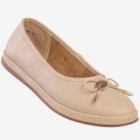 Baleriny Damskie Skórzane Buty Eleganckie Filippo Beżowe DP6856/25BE Beżowy 41 FILIPPO