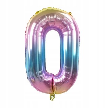 Balon 0 urodziny Cyfra ZERO Foliowy tęczowy 100cm - Greenzone
