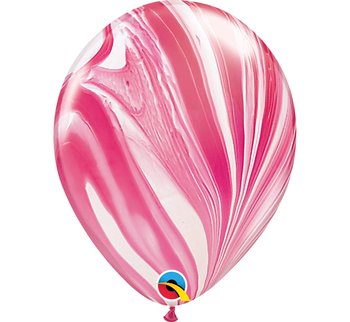 Balon, 11", czerwono-biały, 25 sztuk - Qualatex