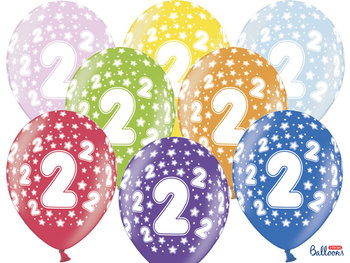 Balon, 2nd Birthday, 30 cm, 6 sztuk - PartyDeco