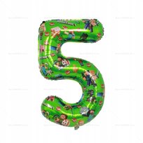 Balon 5 Urodziny Cyfra Pięć Foliowy Zielony 100 cm Minecraft Greenzone