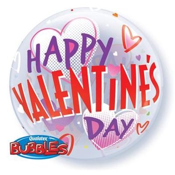 Balon bubble 22 Happy Valentine's day - Qualatex