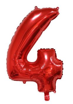 Balon Cyfra Numer 4 Urodziny Rocznica Duża 75 Cm Czerwony - Hopki