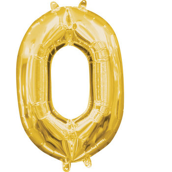 Balon foliowy 16" Złoty mini numer 0 - Anagram