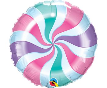 Balon foliowy 18" QL RND Candy Pastel Swirl - Inna marka