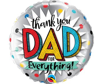 Balon Foliowy 18" Ql Rnd Thank You Dad For Eveything!
