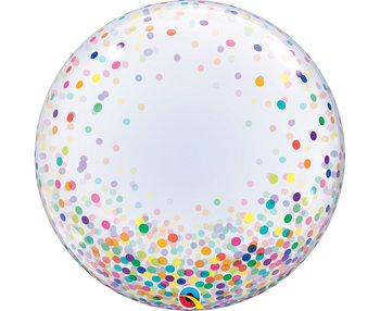 Balon foliowy, 24", Deco Bubble, kolorowe grochy - GoDan