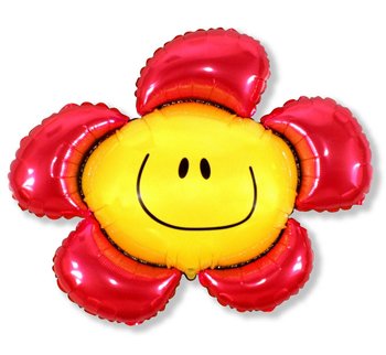 Balon foliowy, 24", Kwiatek, czerwony - Flexmetal Balloons