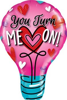 Balon foliowy 40 żarówka różowa Turn Me On - Qualatex