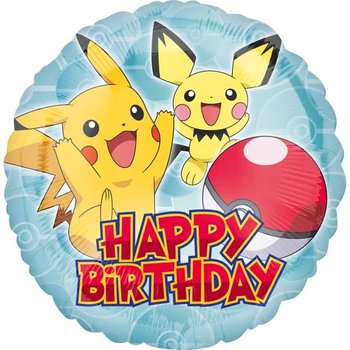 Balon Foliowy 43Cm Pokemon, Happy Birthday - Amscan