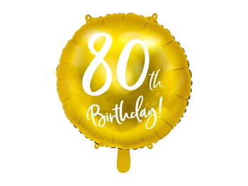 Balon foliowy, 80th Birthday, 18", złoty - PartyDeco