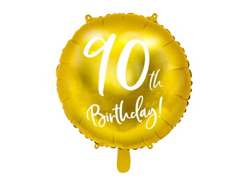 Balon foliowy, 90th Birthday, 18", złoty - PartyDeco