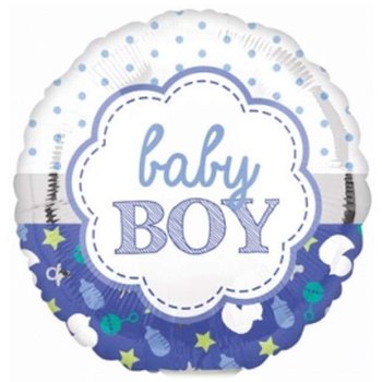 Balon foliowy, Baby Boy, 17", niebieski - Amscan
