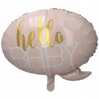 BALON FOLIOWY BABY SHOWER GIRL DZIEWCZYNKA RÓŻOWY HELLO BABY