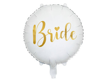 Balon foliowy Bride to be, biało-złoty 45 cm - PartyDeco