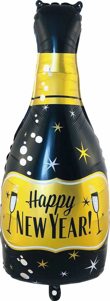 Balon Foliowy Butelka Szampana Happy New Year Sylwester 49X98 Cm