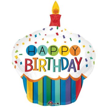 Balon foliowy, Cupcake Happy Birthday, 36" - Amscan